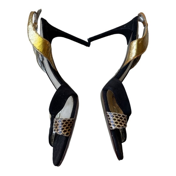 Dolce & Gabbana heels sz 39.5 Black gold - Picture 4 of 7